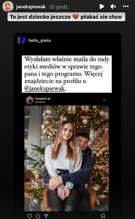 Screen z Instagram Stories / @janekspiewak