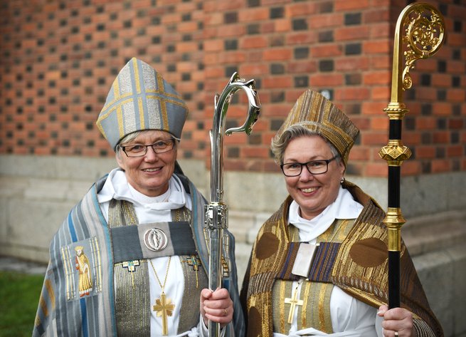 Arcybiskup Antje Jackelén, prymas Kościoła Szwecji i Eva Nordung Byström, biskup Härnösand