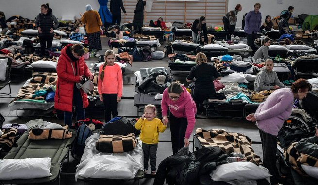 Punkt recepcyjny w Przemyślu, fot. East News