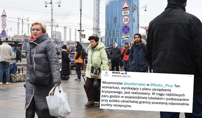 W okolicach dworców w Kijowie pojawia się coraz więcej osób z walizkami, 24.02.2021, fot. East News
