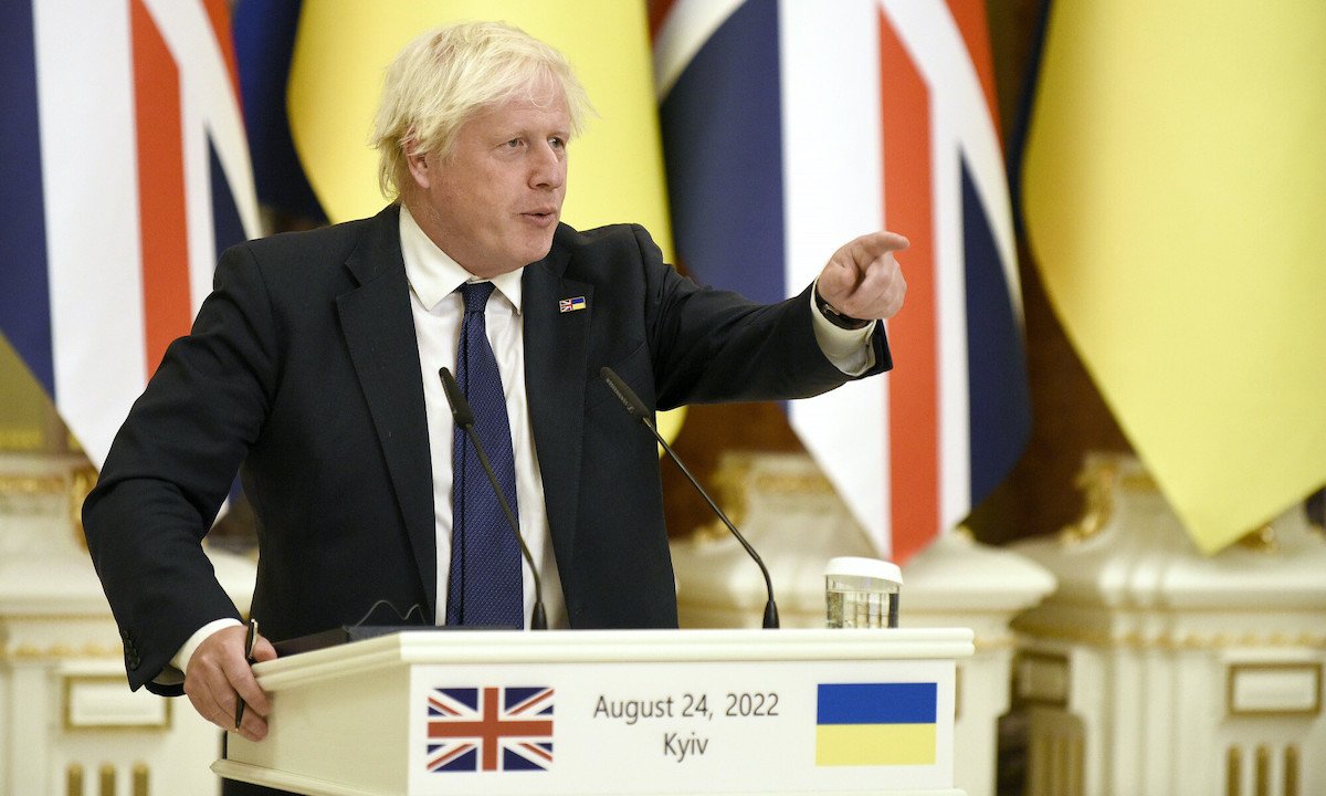 Boris Johnson w Kijowie, 24.08.2022, fot. East News
